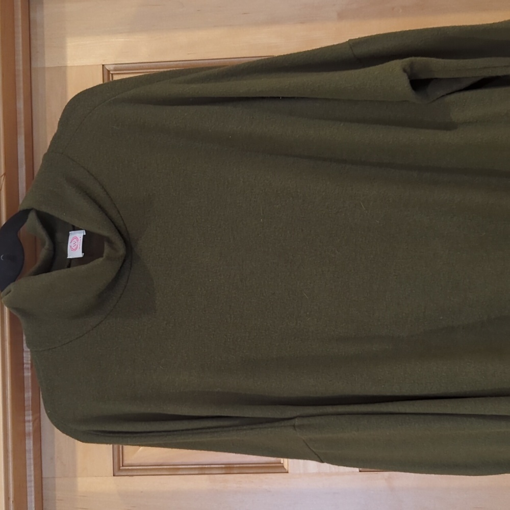 Wanna B hunter green asymmetrical sweater